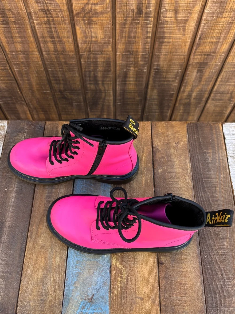 Dr. Martens 1460 J Hot Pink Combat Leather Boots